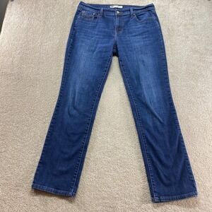 Levis 505 Straight Leg Jeans Womens 14 Medium Wash Blue Denim Flap Pocket